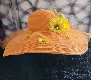 Elegant Orange Floral Women's Hat